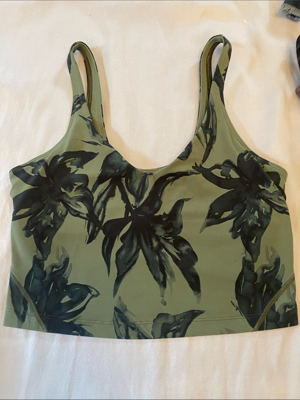 lululemon athletica Olive Green Floral Sports Bra
